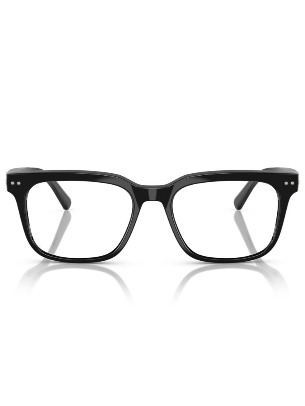 Nuance Audio Square 56 Hearing Glasses - Shiny Black Frame, Clear to Grey Transi